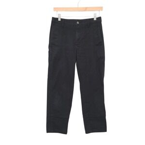 Quince Organic Stretch Cotton Twill Barrel Leg Pants Black Size 0